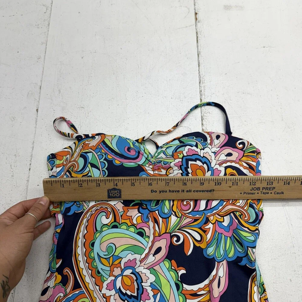 Tommy Bahama Swimsuit Womens 6 Multicolor Paisley One Piece Halter Lined Stretch